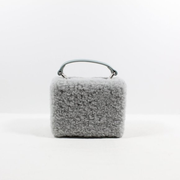 Brandon Blackwood Mini Kendrick Trunk Shearling Bag - Light Blue/Silver - Picture 3 of 8